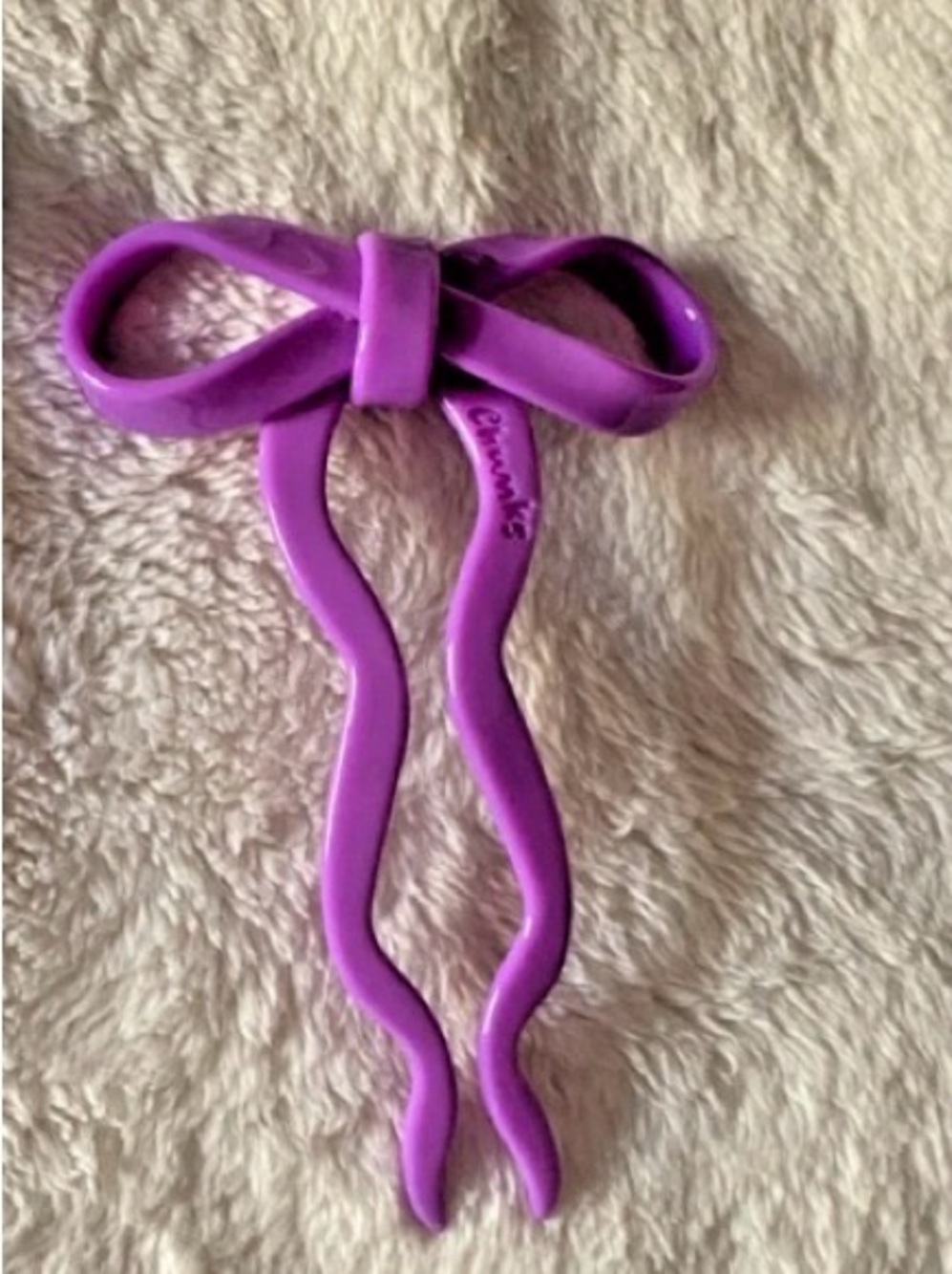Chunks Purple Bow Hair pin